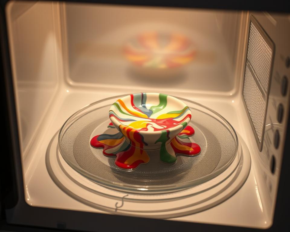 Derretimento de cera em micro-ondas seguro
