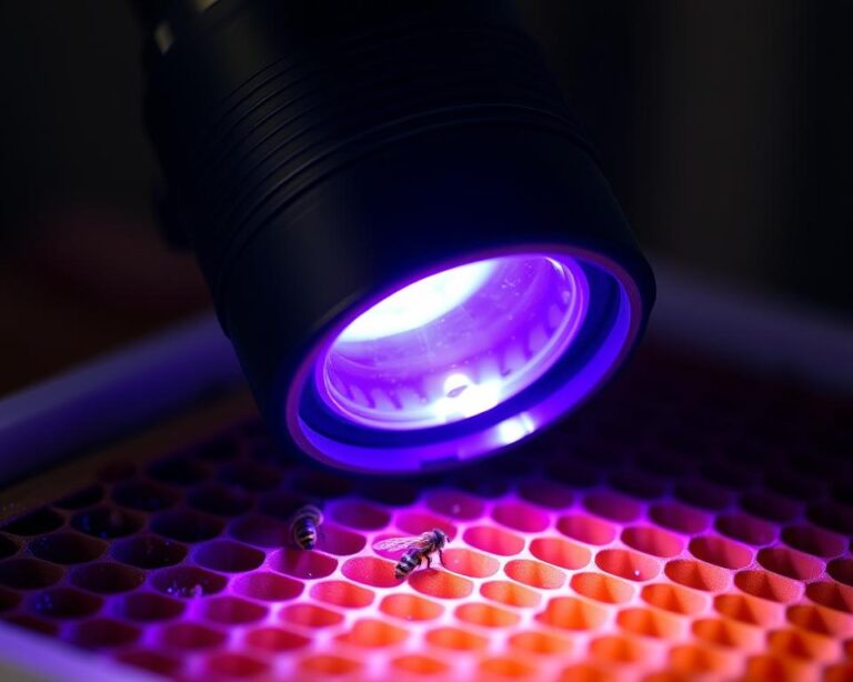 Lanternas UV para detectar ácaros e impurezas na colmeia