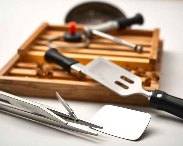 Melhores pinças e espátulas para manipular quadros de abelha