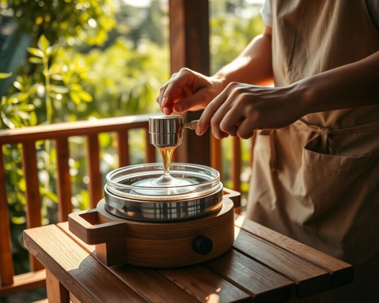 Passo a passo para usar extrator manual de mel na varanda