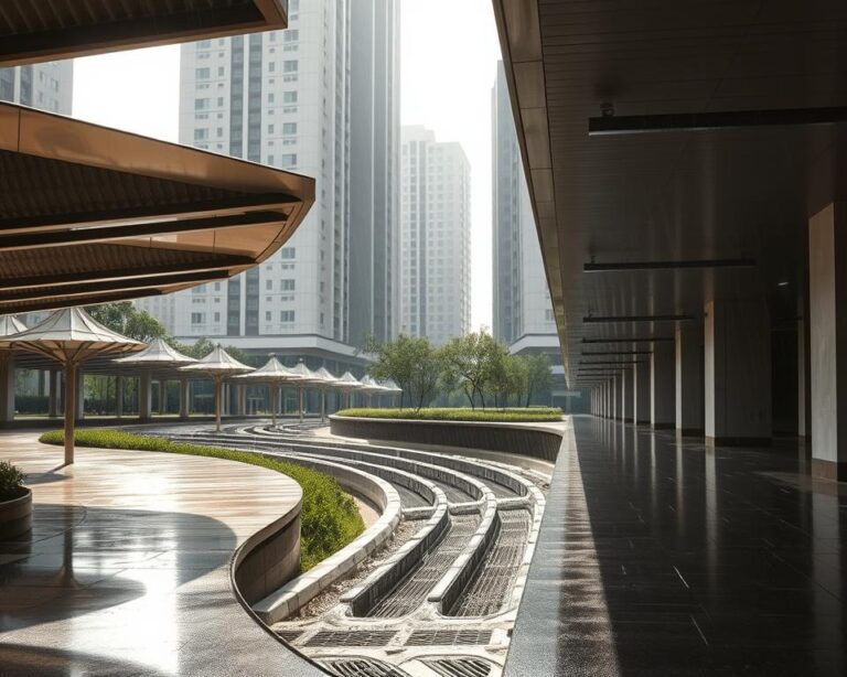 Proteção contra chuva: locais cobertos e drenagem eficiente