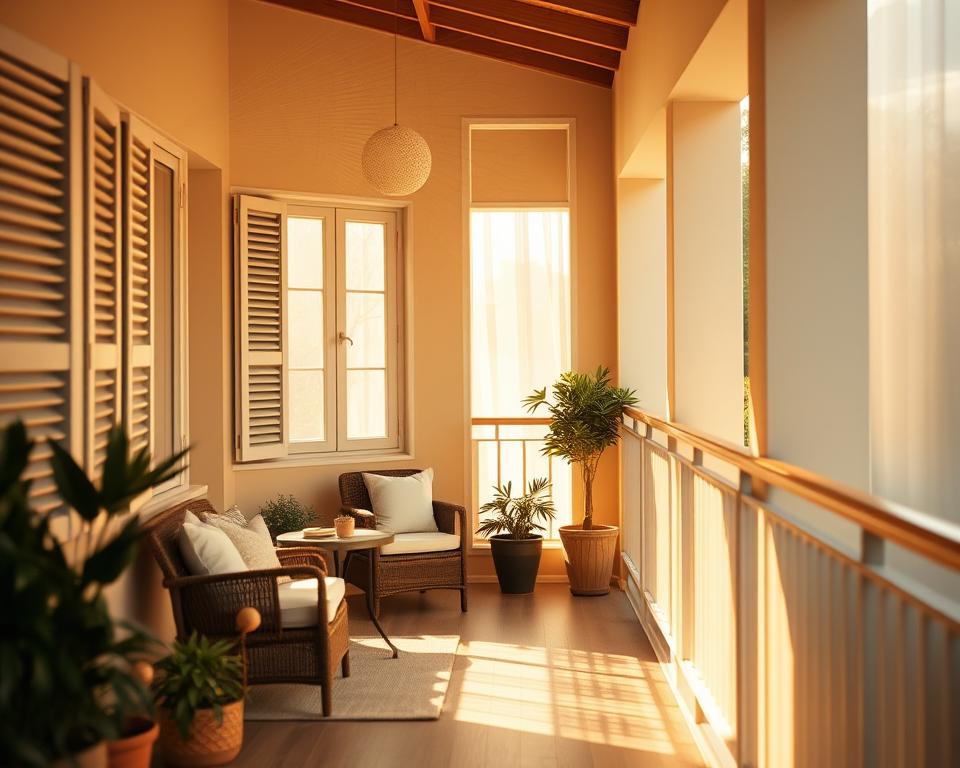 avaliação de iluminação e ventilação na varanda